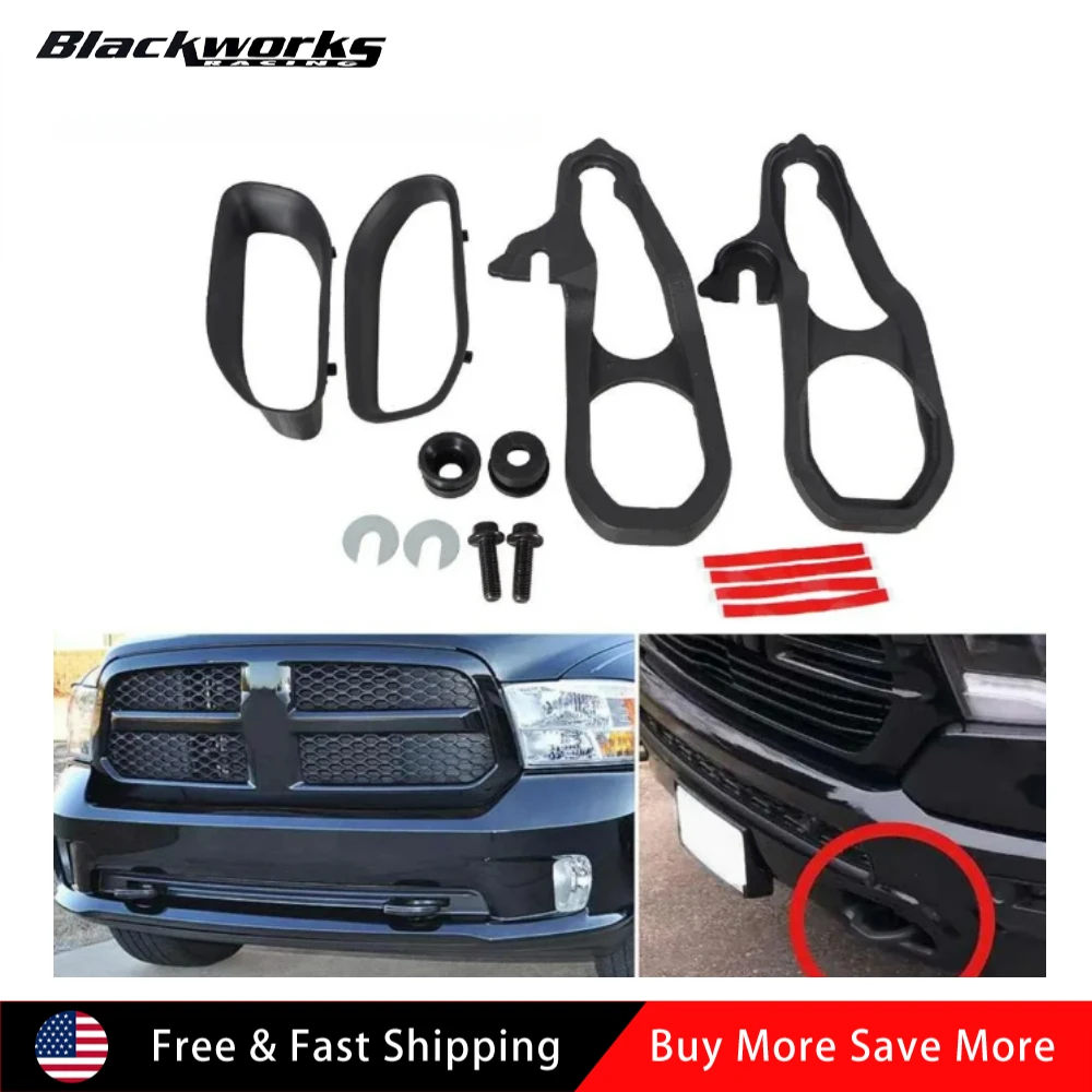 

Heavy Tow Hooks with Hardware Front Left Right for Dodge Ram 1500 DT 3.6L 5.7L Engine 2019-2022 Replaces 82215268AB 68272945AB