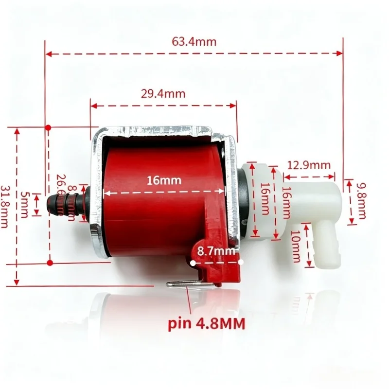 18W 220-240V 50/60Hz Solenoid Pump Electromagnetic Water Pump Steam Floor Brush Iron Mop Integrated Booster Pump for Steam Mop