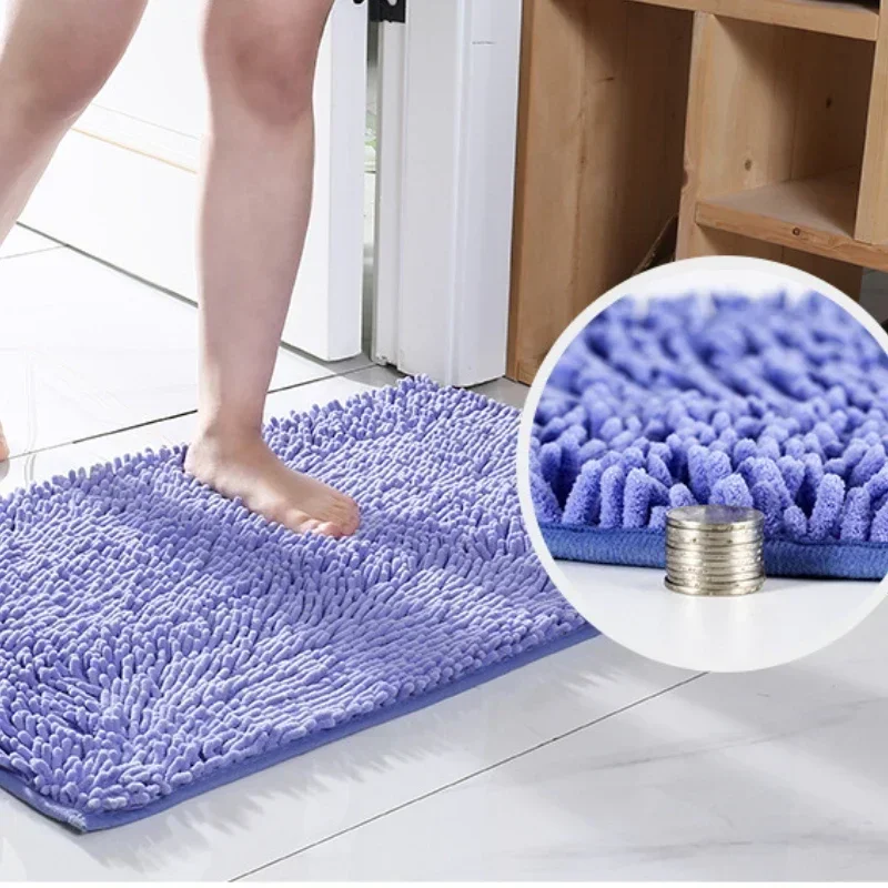 Kitchen Mats for Floor Microfiber Chenille Bath Mat Water Absorb Anti Slip Bathroom Carpet for Living Room Floor Mat Thick