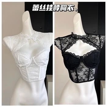 여성용 민소매 레이스 크롭탑, Y2k 탱크탑, 빈티지 스트리트웨어 패션, 하라주쿠 오프숄더 캐미솔 코르셋 탑, 2000 년대 의류 