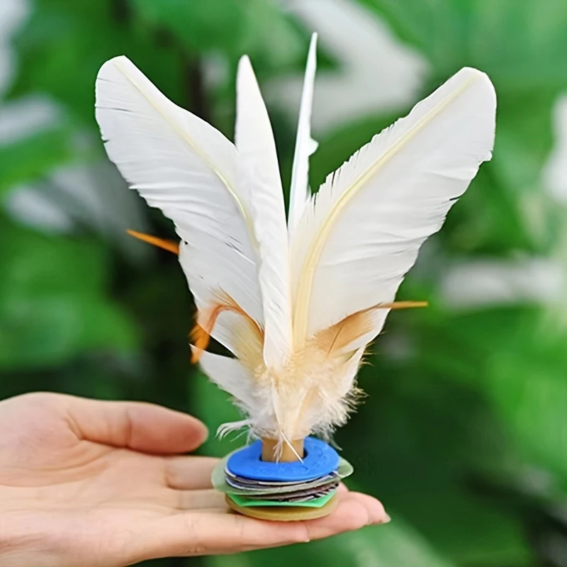 

Kick Shuttlecocks White Goose Feathers Kick Shuttlecock Durable Chinese Fitness Training Feather Jianzi Foot Sports Outdoor Game