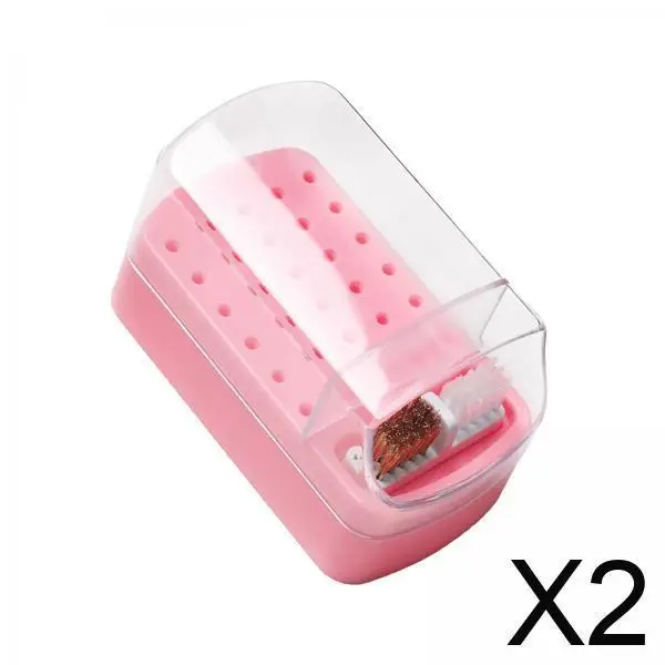 

2x Nail Drill Bit Holder Display Stand Lightweight Waterproof with Clear