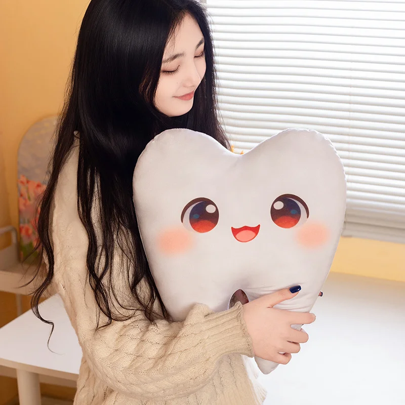 1 szt. 20/30/40CM Kawaii Pluszowa Poduszka w Kształcie Zęba Urocza Symulacja Zęba Pluszowa Lalka Wypchana Miękka Poduszka na Sofę Prezent Urodzinowy