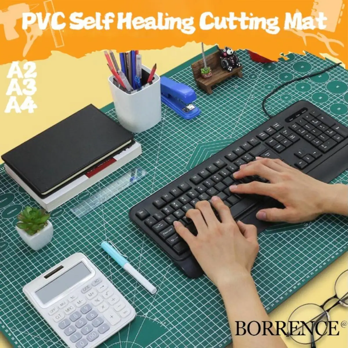 PVC SelfHealig Cutting Mat,3mm Thickening Double-Sided Multifunction DIY Desktop Protector Mat Plate Tool Stationary Supplies