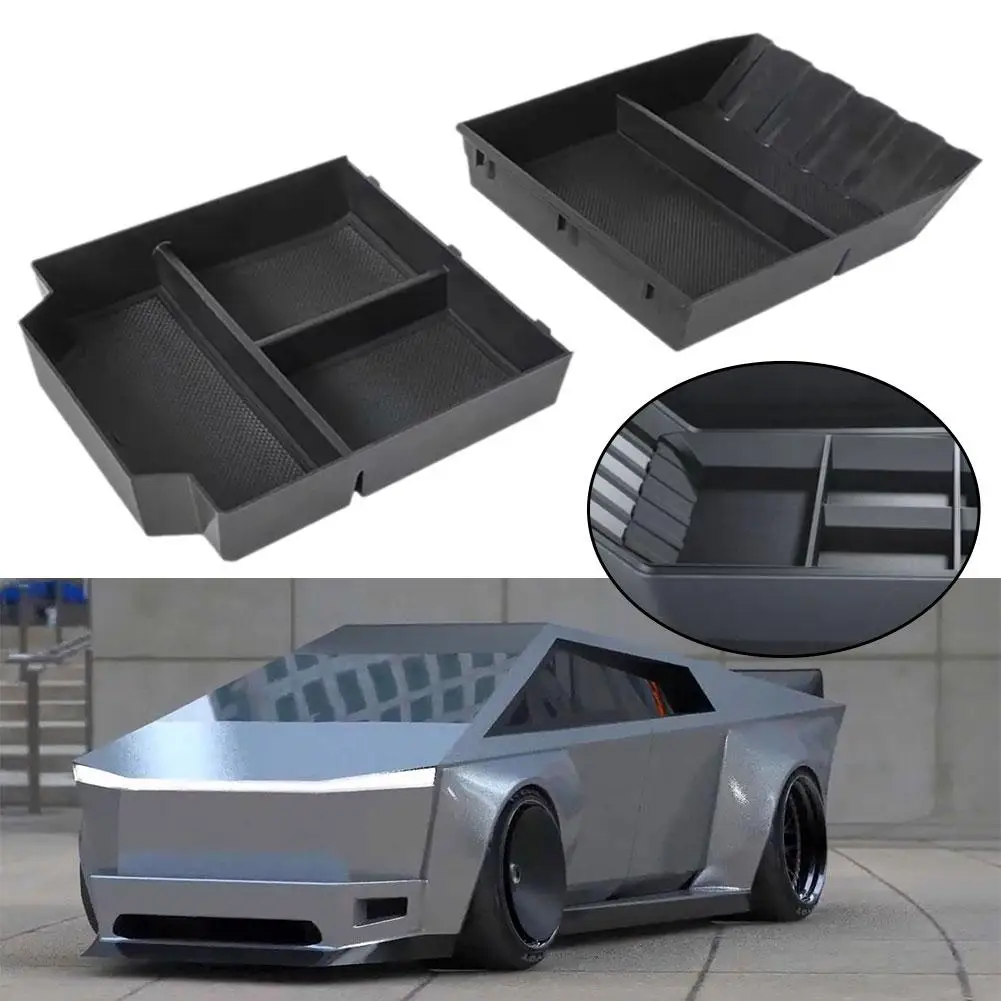 

Suitable For Tesla Cybertruck 2024 Large Capacity Armrest Storage Box Car Center Console Lower Storage Box H8G4