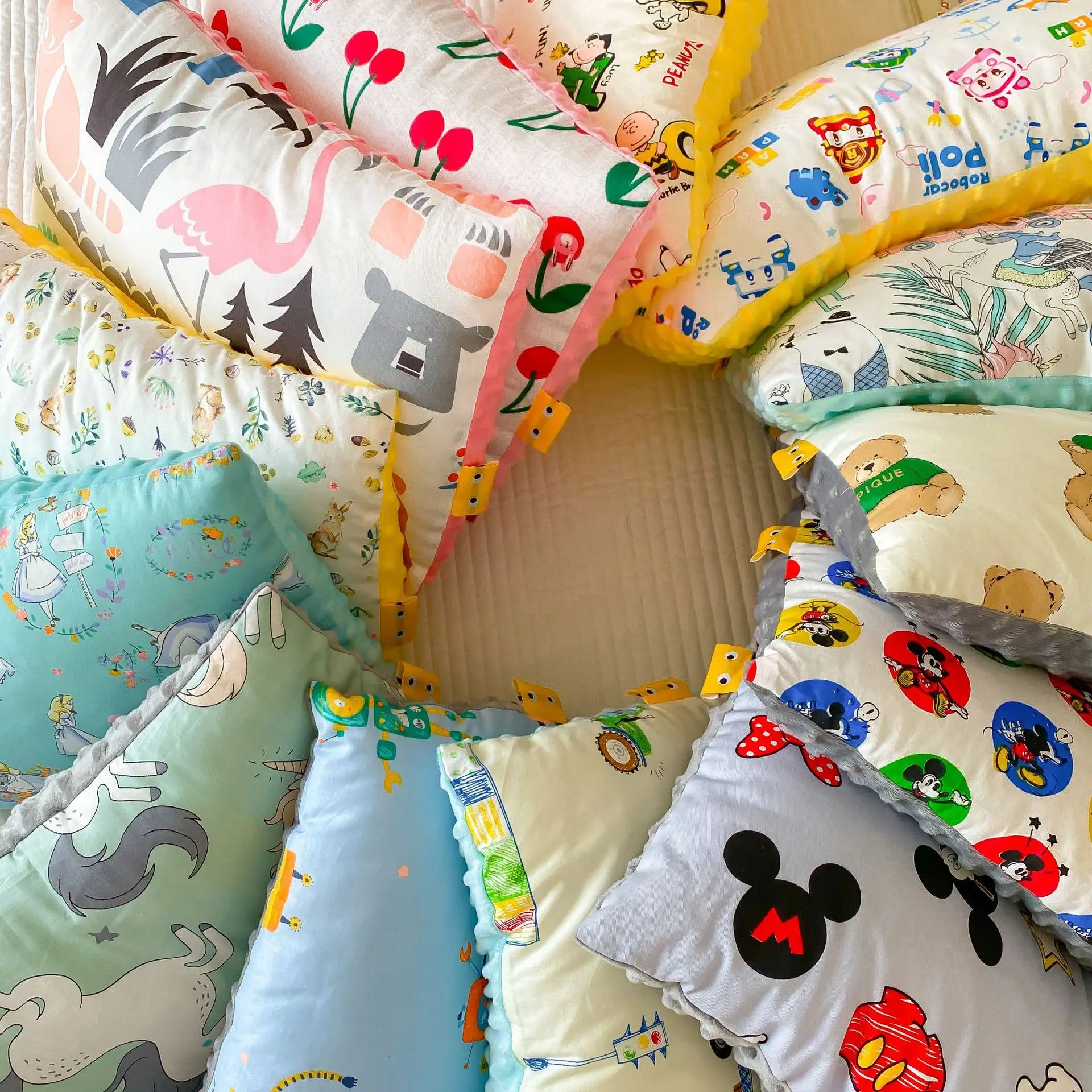 Baby Cartoon Doudou Velvet Cotton Pillow Kids Sleeping Pillow Infant Newborn Nap Sleep Support Cushion Prevent Head Bedding