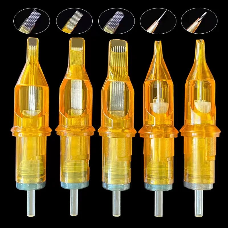 5/10PCS Yellow Dragonfly Tattoo Cartridge Needle 1 3 5 7 9 11 13 14 15 RL RM RS M1 For Tattoo Machine Pen PMU Tool Accessories