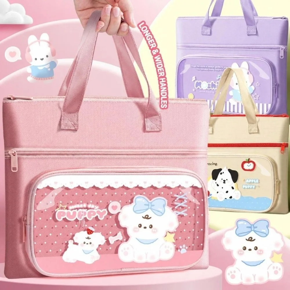 Durable Clear TPU Tote School Bag 3-Layer Large Capacity Waterproof Tutoring Bag Document Book Bag Students