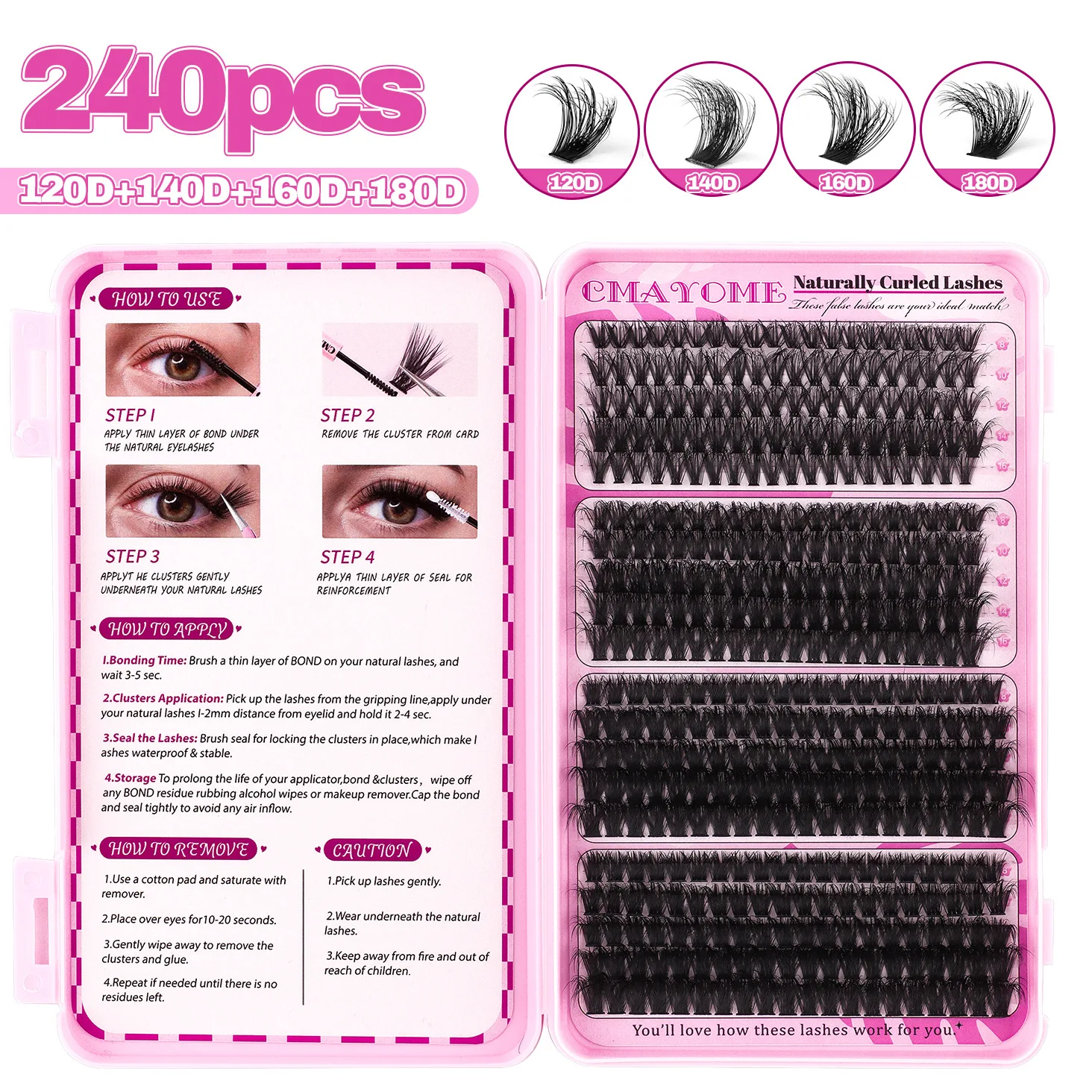 Heißer Verkauf Große Kapazität Einreihige Riemen Anleitung Buch Natürliche Dicke 120D-180D Gefälschte Wimpern Buch Kit