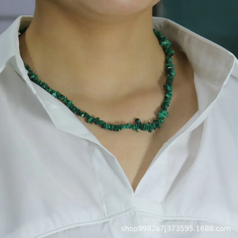 Natural turquois multi-color necklace woven bead crystal Cymophanite collarbone chain fashion jewelry DIY 1