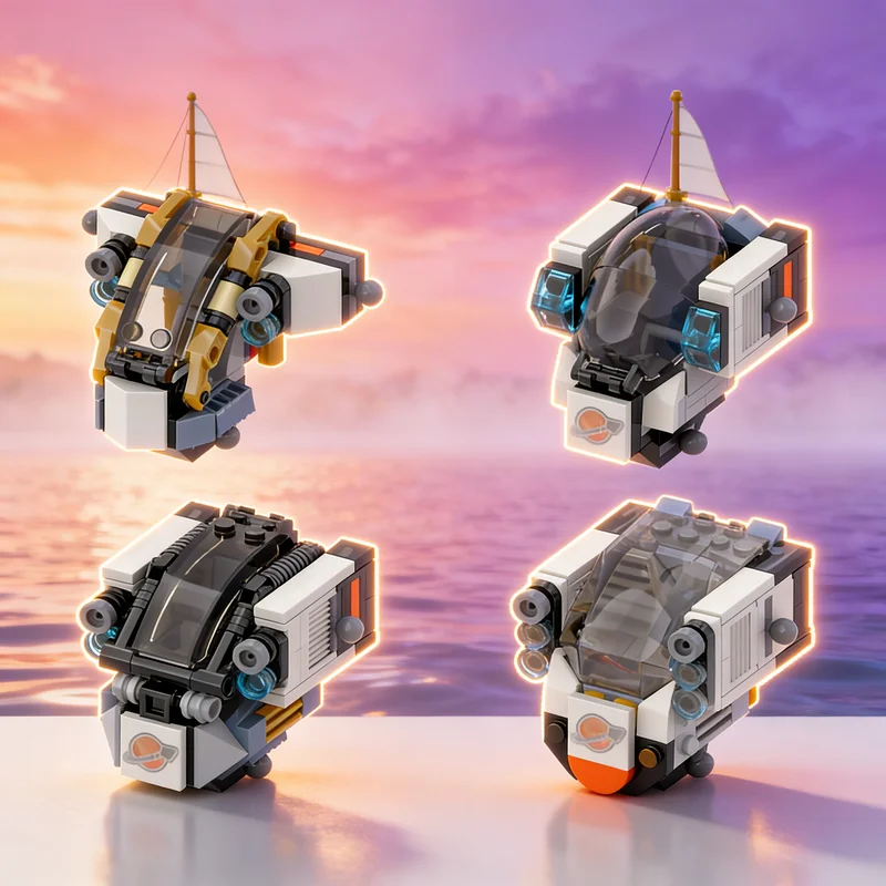 381pcs MOC Space Add-On Pack Mech Cockpits - Modification Model Building Blocks Birthday Education Craft Collection Display Idea
