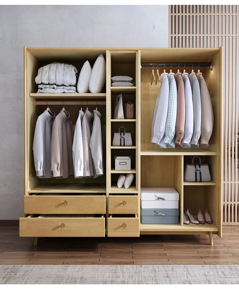DSA solid wood wardrobe, four doors and five doors, master bedroom wardrobe, log full solid wood wardrobe