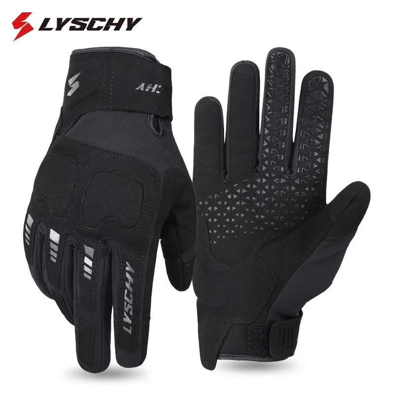 

LYSCHY Motorcycle Gloves Anti-slip Winter Warm Motorbike Gloves Full Finger Touch Screen Motocross Bike Guantes