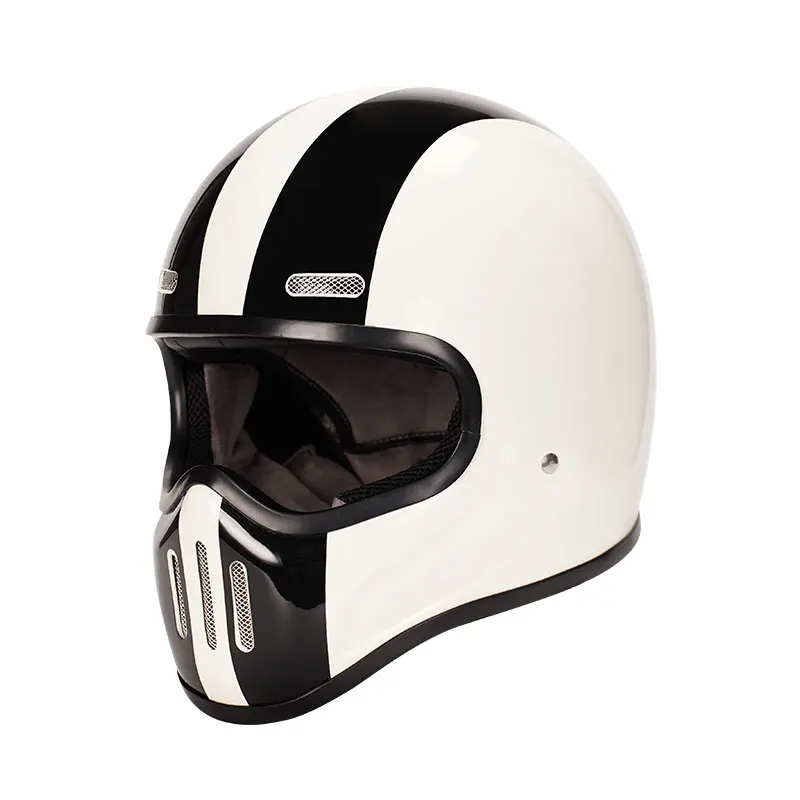 White Black Full Face Helmets Motorcycle Man Capacete De Moto Masculino Lightweight Fiberglass Cruising Moto Cover Cap DOT