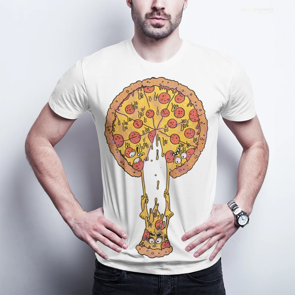 

Men's Clothing Men And Women Summer Cartoon 3D Printing Pizza Polyester Fiber Material Loose Tops Kawaii Harajuku Kid's T-shirt