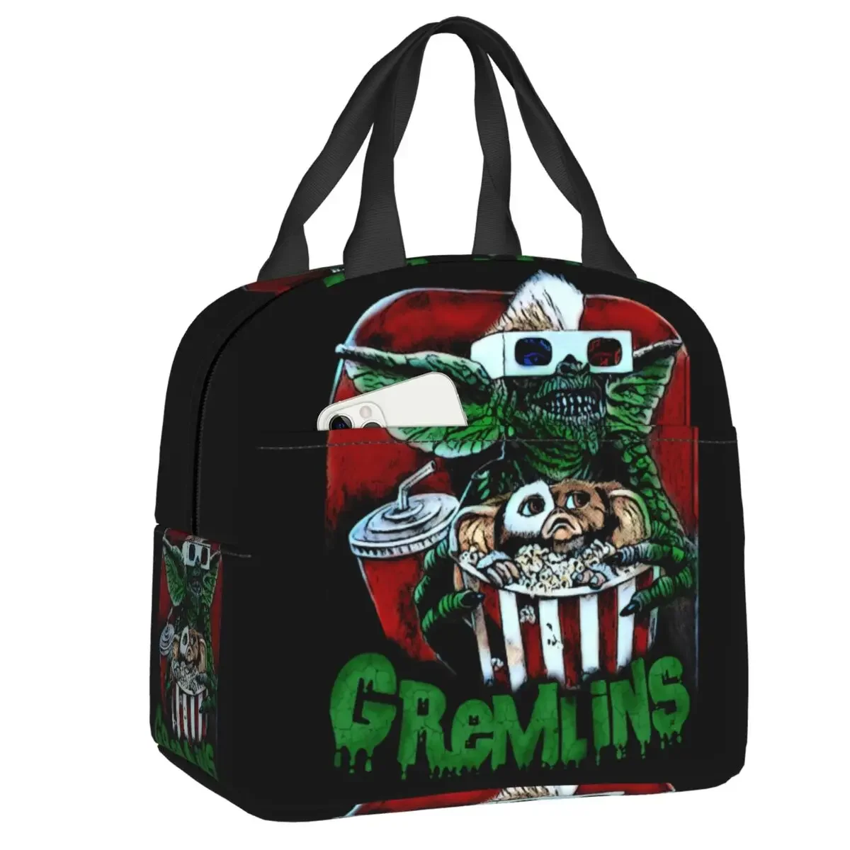 Gizmo Mogwai Gremlins Lunch Bag Women Resuable Cooler Thermal Insulated Lunch Box for Outdoor Camping Picnic Food Tote Bags