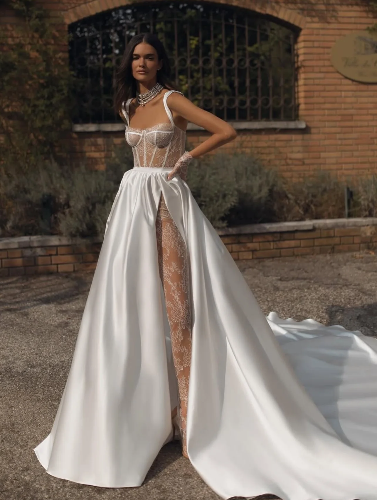 Bodenlanger, abnehmbarer Rock für Damen mit hohem Schlitz, A-Linie, Hochzeit 2025, trendiges Satin-Luxus-Abendkleid, Oberbekleidung nach Maß
