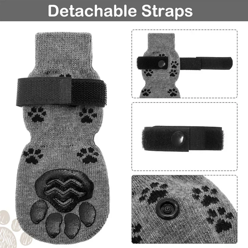 4Pcs Pet Socks Outdoor Anti-skid and Waterproof Dog Socks Puppy Shoes Paw Protector Products for Small Breeds Dogs Chihuahua