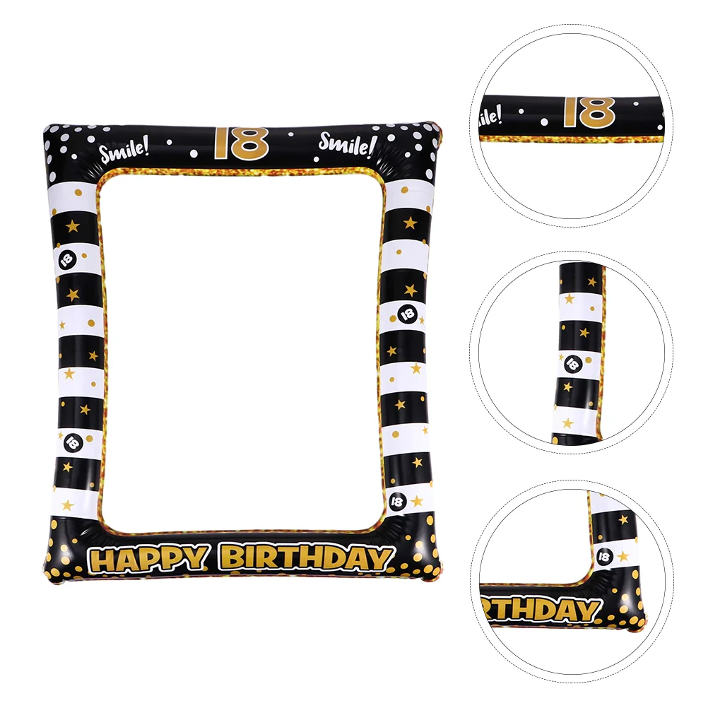 

Inflatable Photo Frame Gold Picture Birthday Party Supplies Props Festival Plastic
