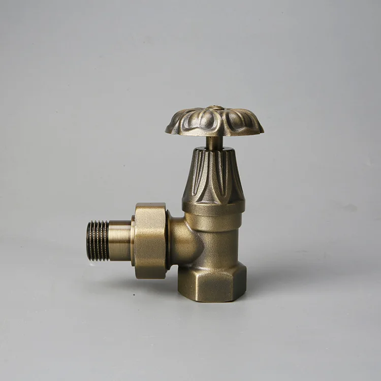 4 Points Bronze Heating Valve, Radiator Temperature Control Valve, European Standard, Antique Paint Process