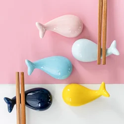 Cute Fish Chopsticks Rest Dining Table Ornament Ceramic Crafts Whale Shape Chopsticks Rest Holder Household Chopstick Pillow