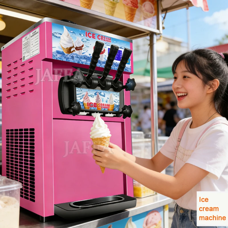 Portable Compact Ice Cream Maker, Commercial Ice Cream Maker, 2-in-1 Frozen Smoothie/Milkshake Maker, Compressor