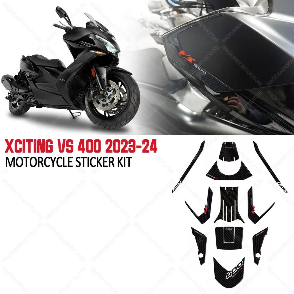 For Kymco Xciting VS 400 Motorcycle Accessories Tank Pad 3D Gel Epoxy Resin Stickers Kit Anti-Slip Waterproof Sticker