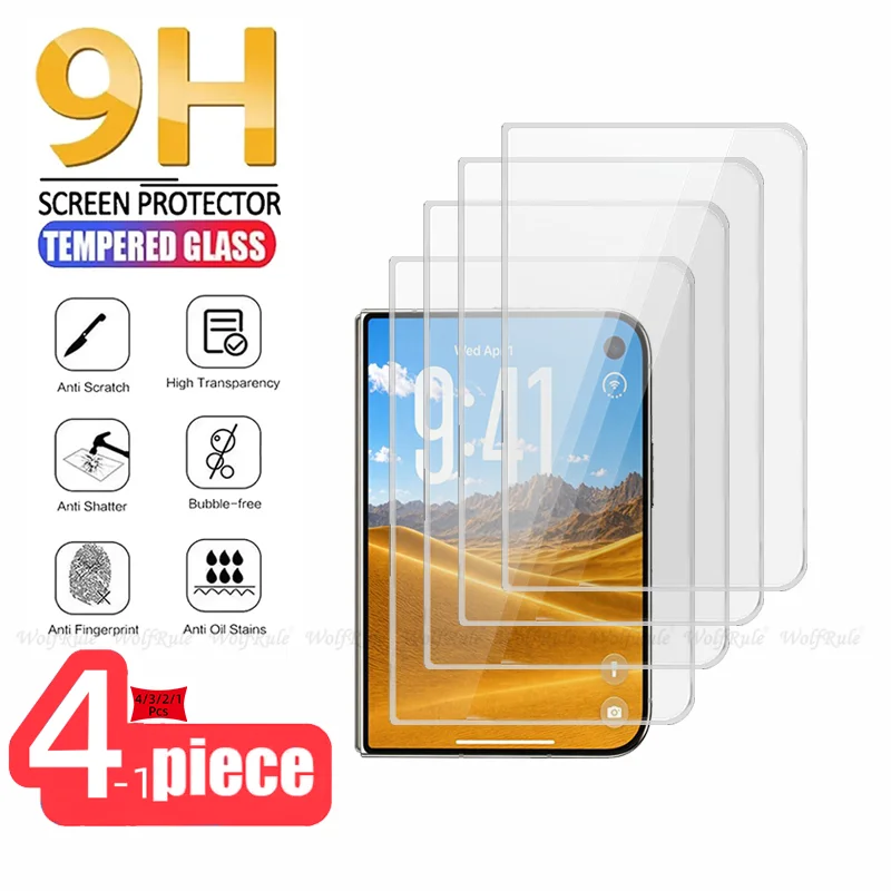 1/2/3/4Pcs For iPhone Duo Glass iPhone Duo Tempered Glass Flat Outer Protective 9H Transparent Clear Screen Protector iPhone Duo