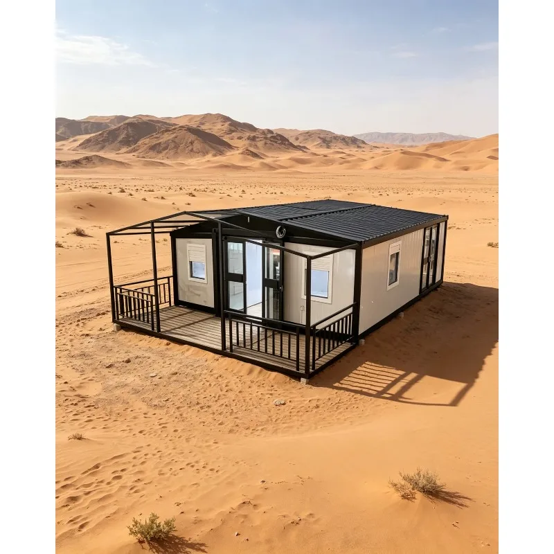 

20ft Expandable Container House Foldable Prefab Home 2 Bedroom Mobile Tiny House Steel Frame Portable Cabin for Constructio Site