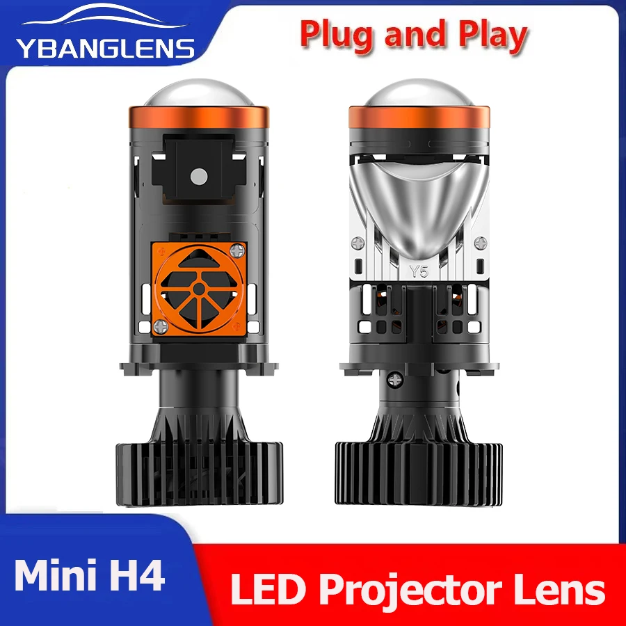 H4 Mini Bi جهاز عرض (بروجكتور) ليد عدسة المصباح لمبة 120 واط توربو مصباح عالية منخفضة شعاع Led العدسات لسيارة دراجة نارية ضوء LHD RHD العالمي