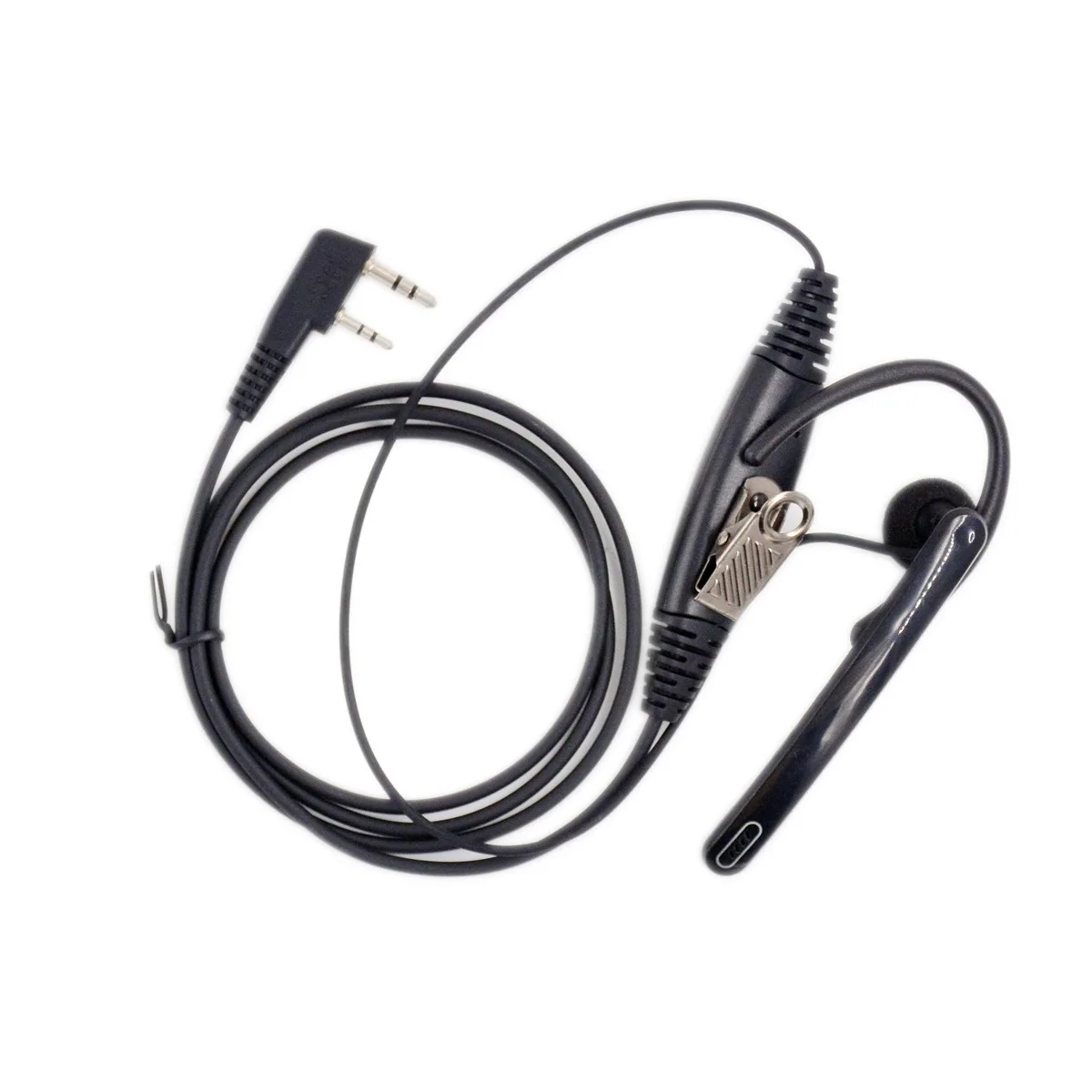 2 Pin K Plug Headset with PTT Microphone  for Kenwood Baofeng TYT WOUXUN HAM Radio Earcup Thin Tactical Earpiece