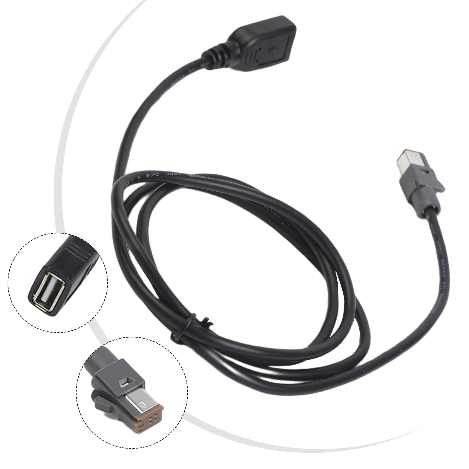 Car Audio System Media Playback Car USB Adapter Media Transfer Practical Design Wear-Resistant 100cm Cable Length