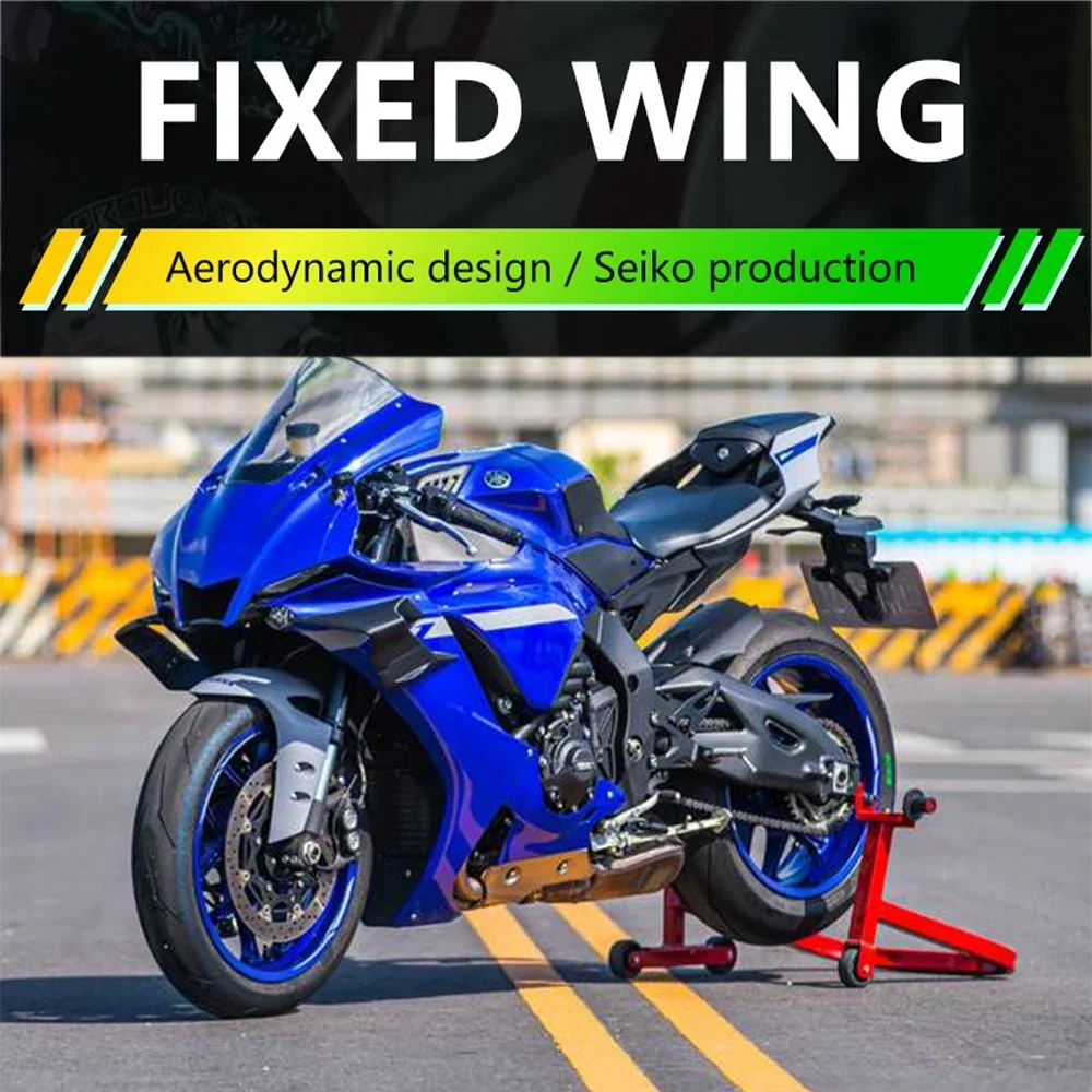 MTKRACING For YAMAHA R1 R1M 2020-2023 Fairing Winglets Fin Trim Cover Motorcycle Wing Protector Wind Fairing Winglets