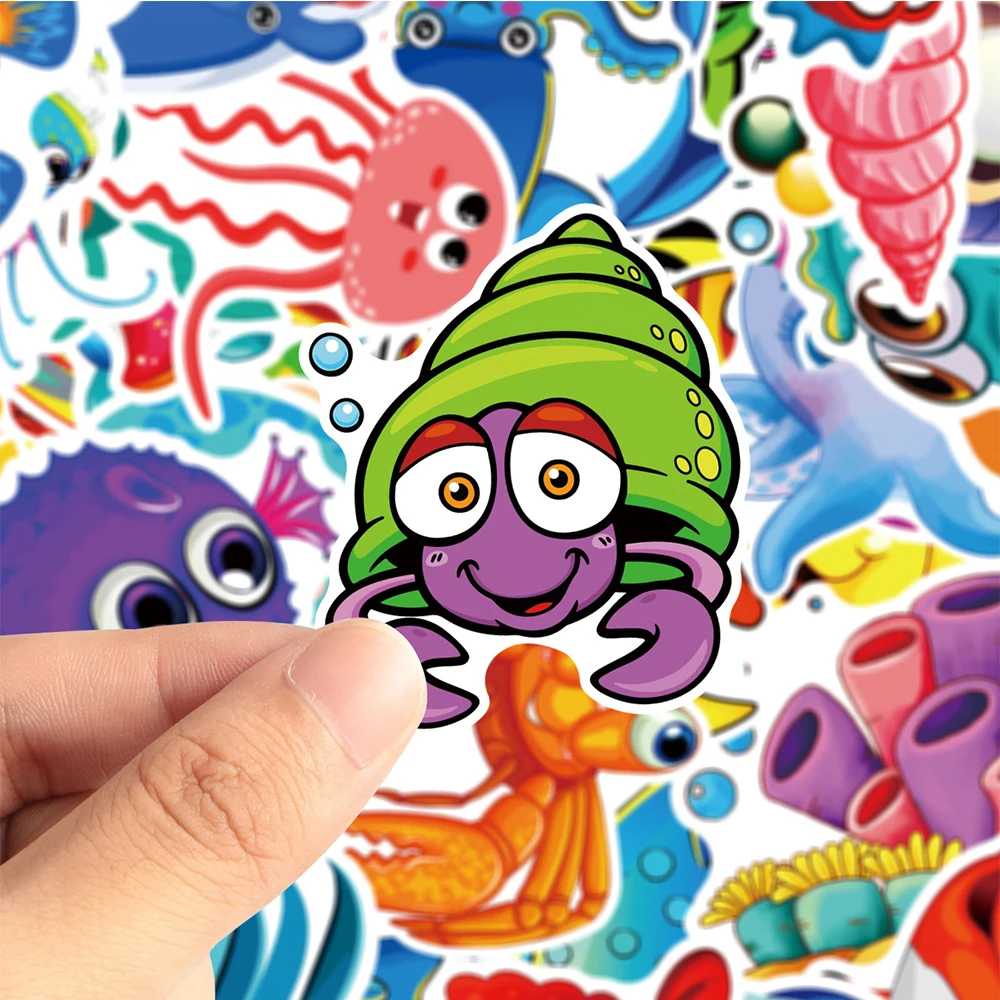 10/30/50 stücke Kawaii Meerestiere Cartoon Aufkleber Wasserdichte Graffiti Gepäck Telefon Laptop Nette Belohnung Aufkleber Spielzeug Geschenke