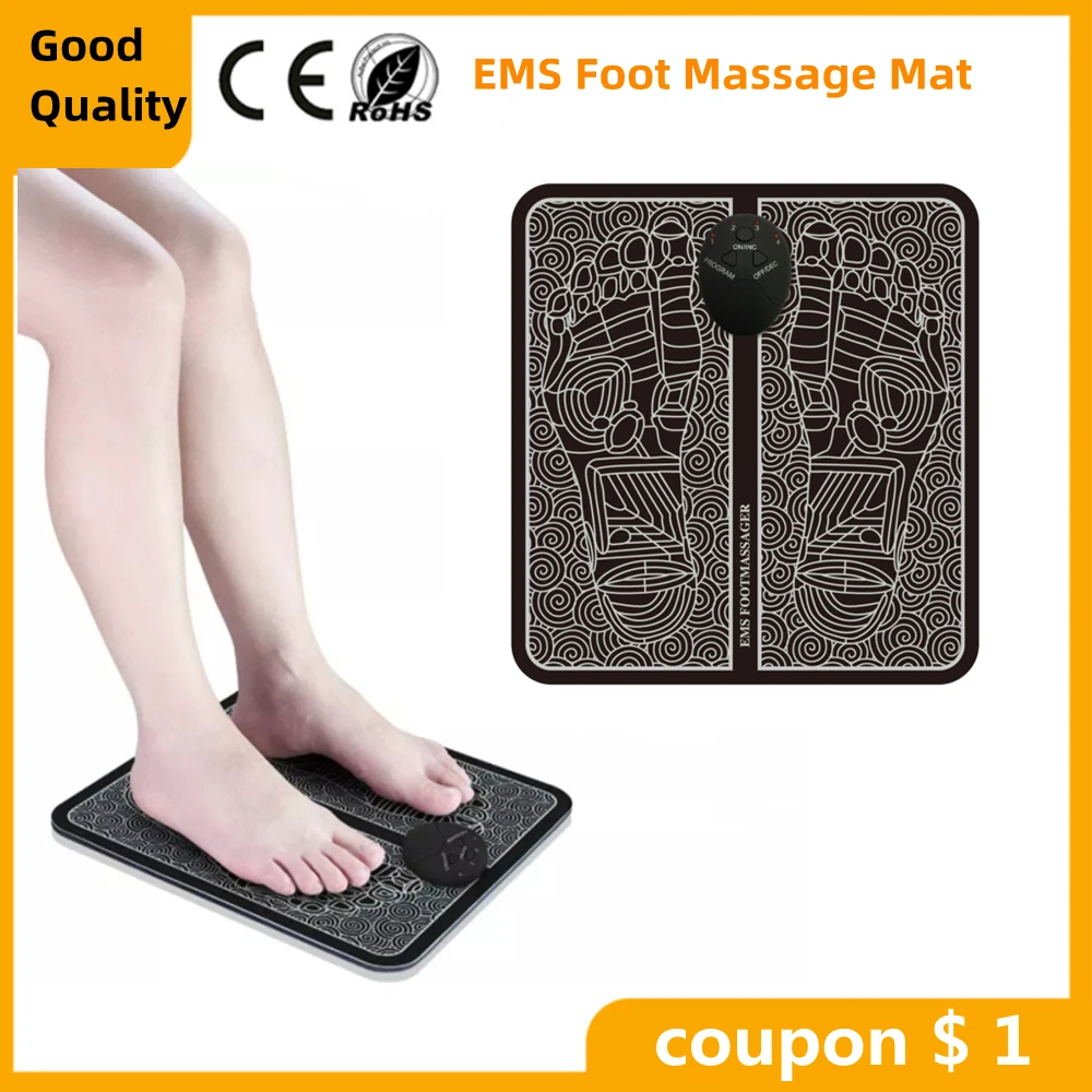 EMS Acupoints Stimulator Massage Foot Mat Folding Portable USB For Home Use Relax Your feet 6-mode 9-gear Electric Massager Pad