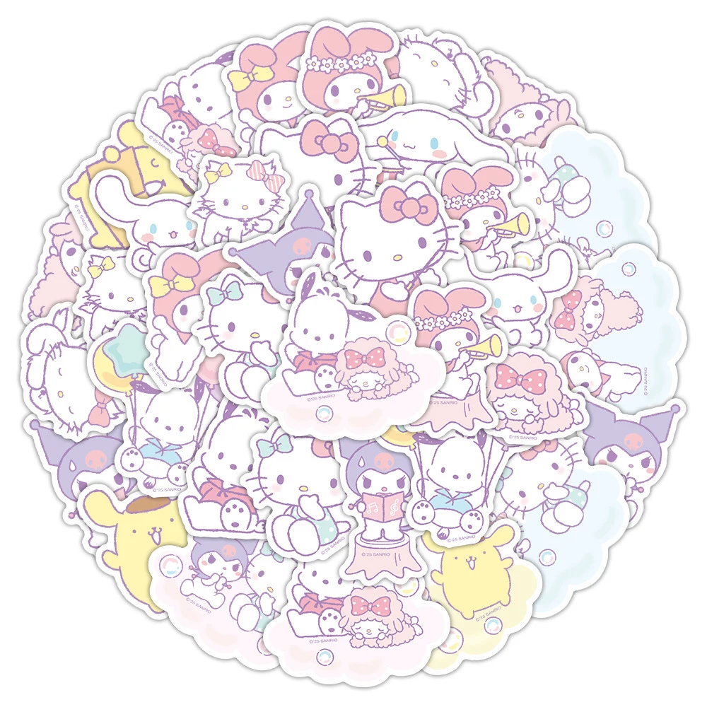 ملصقات أنيمي 10/30/50 لطيف سانريو الكرتون للأطفال Kawaii ملصق لعبة ديي الأمتعة الهاتف القصاصات Kuromi مرحبا كيتي الشارات