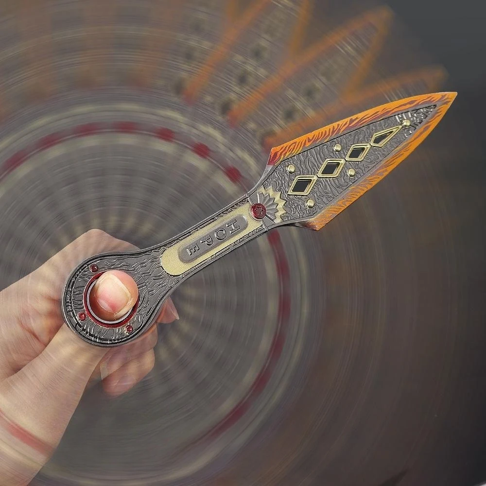 Llavero Apex Legends Heirloom Wraith Kunai, Cuchillo de Metal de Aleación de 22 cm, Espadas Katana Giratorias, Modelo de Juego, Regalos, Juguetes
