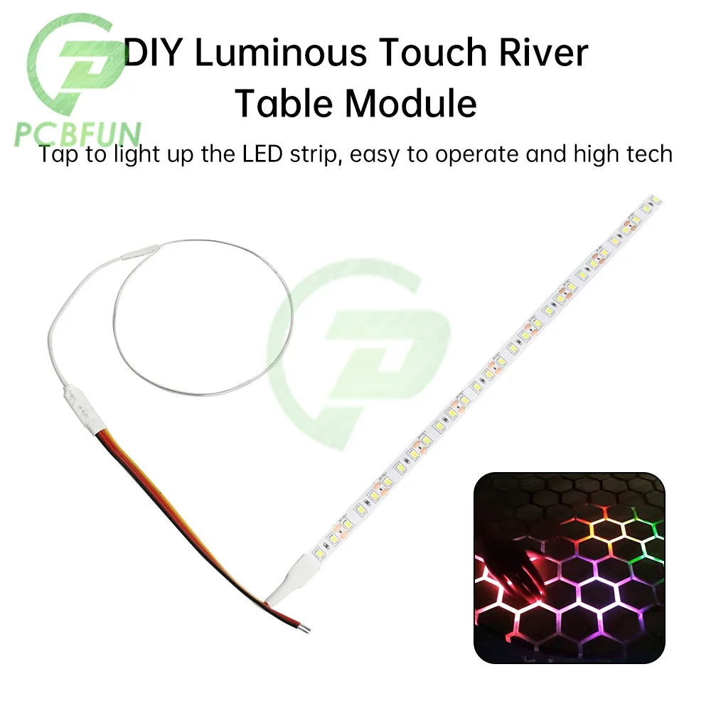 

DIY Luminous Touch River Table Module Kit - LED Driver Light Strip with 3-24V Touch Sensor Metal Coil for Home Decor