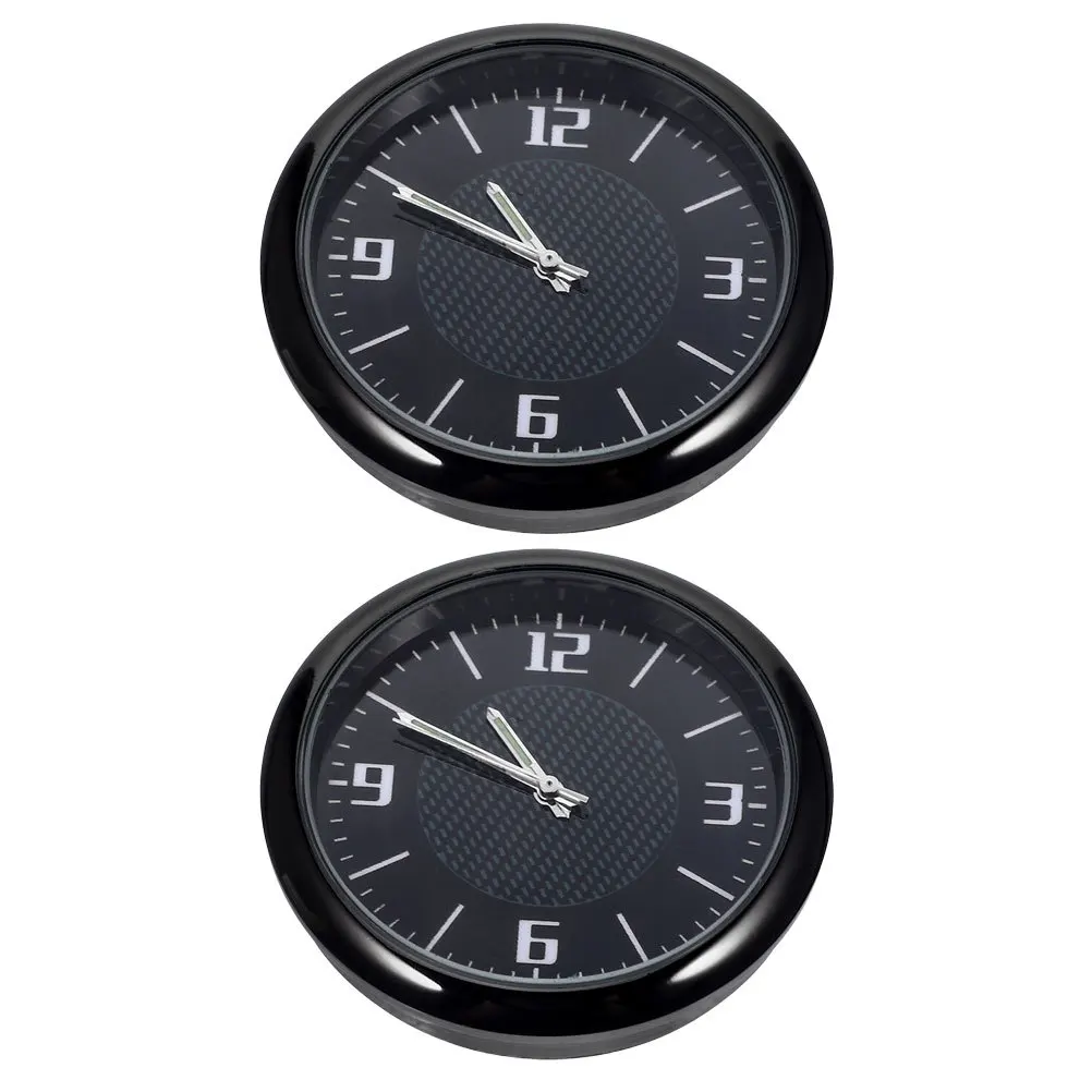 

2Pcs Car Clock Stick on Dashboard Waterproof Electronic Quartz Decorative Watch Car Interior Accessories Mini Clock