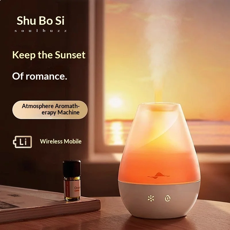

Aromatherapy Essential Oil Diffuser with Night Light, Mini Humidifier for Bedroom, USB Rechargeable Auto Spray