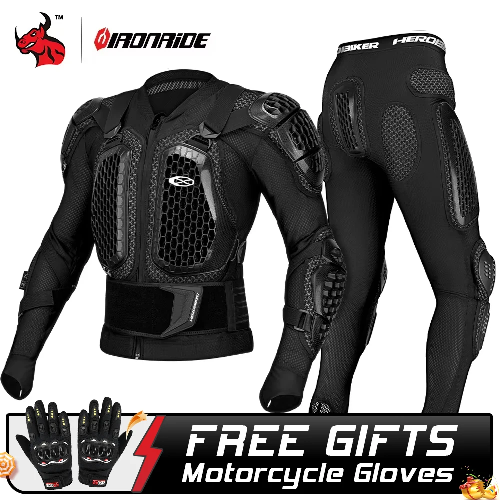 

Мотоциклетная броня для бездорожья с защитой от падения груди и спины, дышащая и износостойкая мотоциклетная куртка, брючный костюм