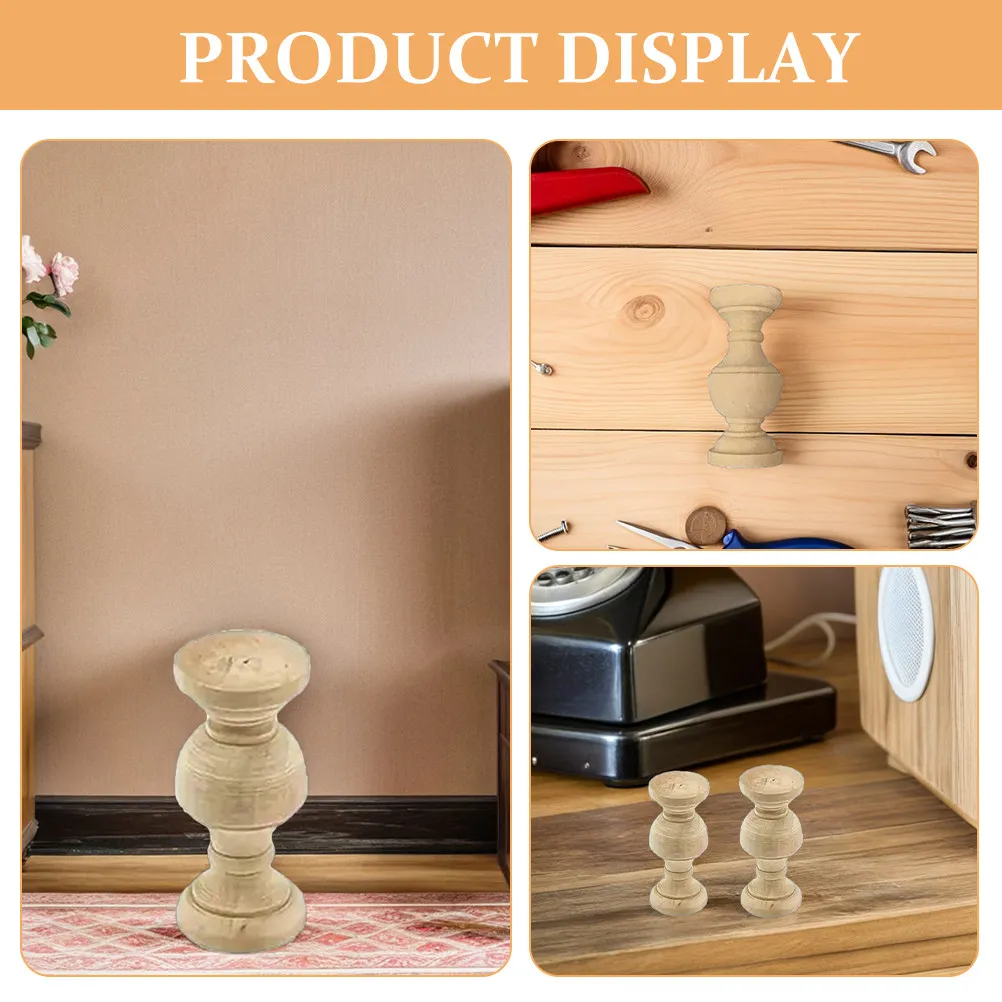 10Pcs DIY Unfinished Wood Spindles Dining Cabinet Decorative Baluster Wooden Craft Furniture Column Wine Rack Bed Frame Home