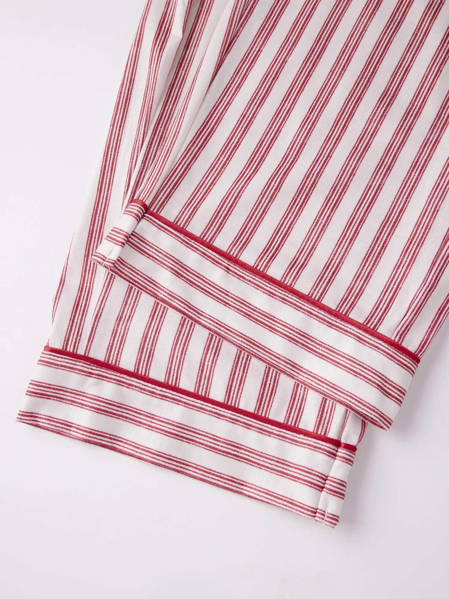 Neck White Striped Lapel Tops-With With-Pants-2 Matching Sets Lapel-V-Neck 2 Piece Premium Matching Family Pajamas