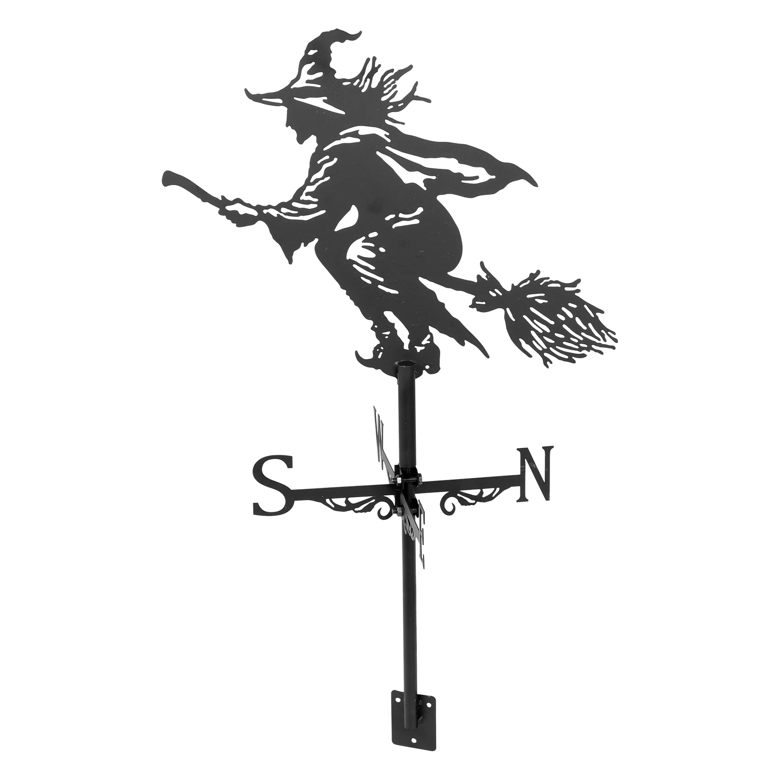 Witch Vane Farmhouse Wind Direction Indicator Rooster Outdoor Weathervane Black