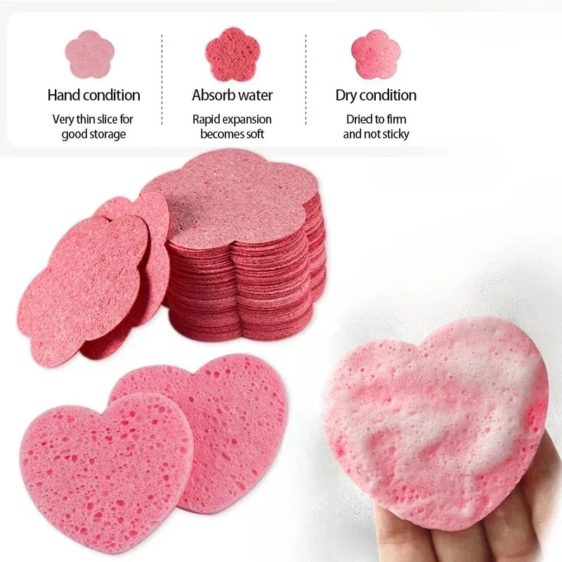 5/10/20PCS Facial Cleansing Sponge Pad Reusable Compression Water Absorption Pore Exfoliating Mask SPA Massage Makeup Removal