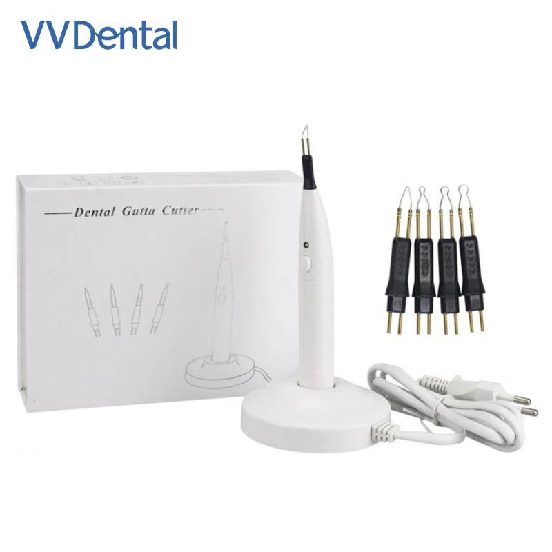 VVDental Dental Gutta Percha Cutter Wireless Fast Heating 4 Tips EU US Plug Root Canal Endodontic Dental Instrument