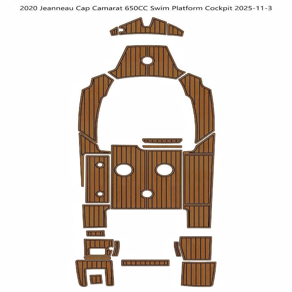 

2020 Jeanneau Cap Camarat 650CC Swim Platform Cockpit Pad Boat EVA Foam Teak Deck Floor Mat SeaDek MarineMat Style Self Adhesive