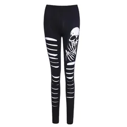 2025 New Fashion Skull Printed Hollow Hole Women Leggings Woman Pants high quality