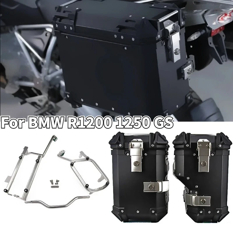 Motorcycle 38L Side Boxes Luggage Panniers Waterproof Saddlebag Bracket Rack for BMW R 1200 1250 GS LC ADV Adventure