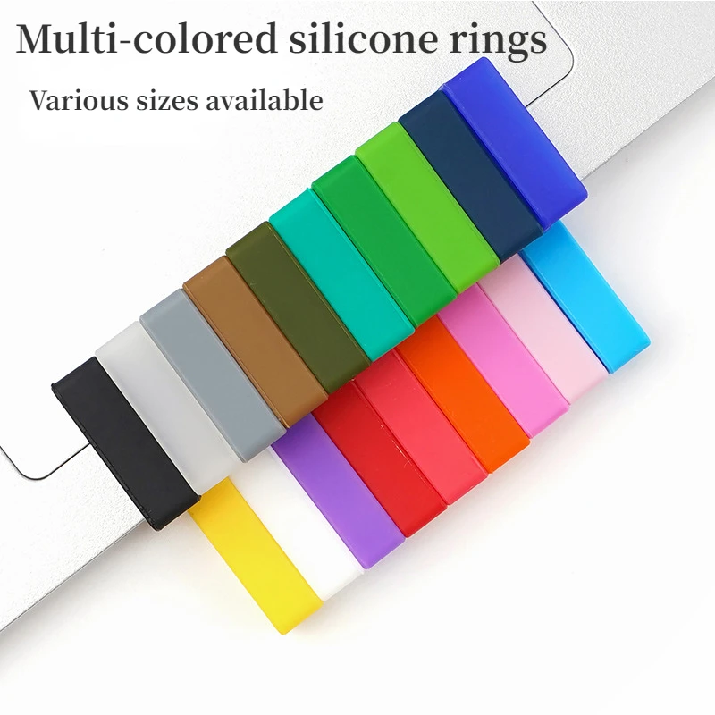4 Uds reloj pulsera anillo bucle pulsera de silicona anillos impermeable correa Keeper Loop 12 14 16 18 20 22 24 26mm colorido